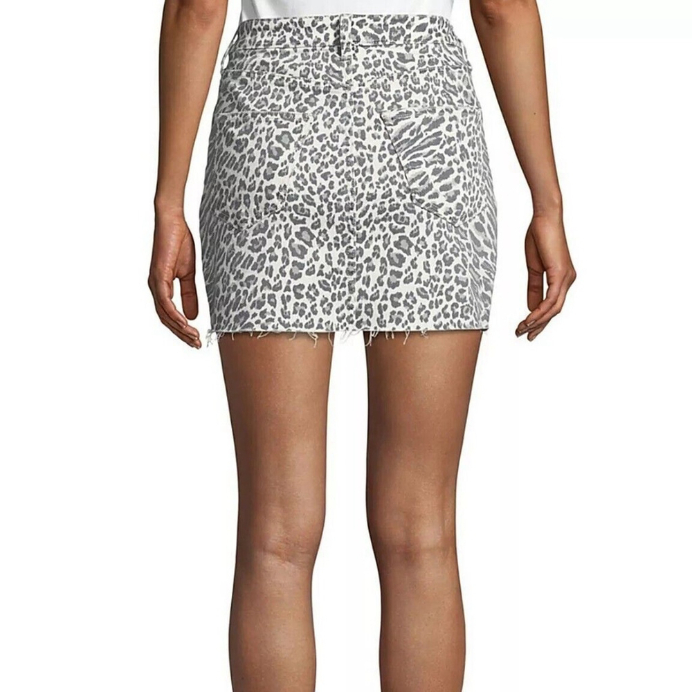 Current/Elliott Leopard Print Denim Mini Skirt Sz 26 - Picture 3 of 10